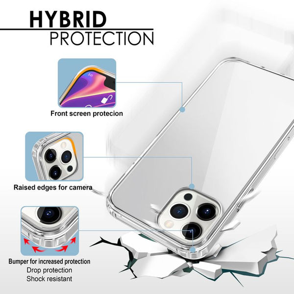Insten Hybrid Hard Pc Back With Shockproof Soft Tpu Bumper Crystal Case  Cover For Iphone 12 Pro Max (6.7 Inch), Clear : Target