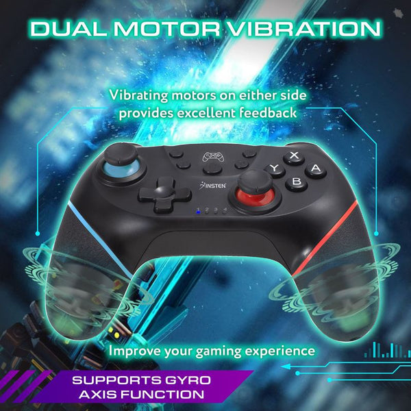 Insten Wireless Pro Controller For Nintendo Switch / Oled Model / Switch  Lite Console, Supports Gyro Axis, Turbo And Dual Vibration, Black : Target