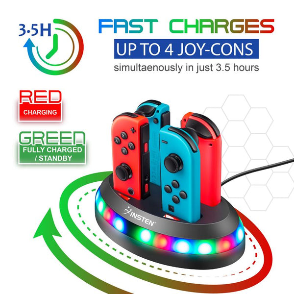 Insten For Nintendo Switch Joy-Con Controller Charging Dock Station Jo