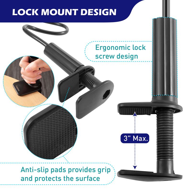 Phone Holder Lazy Gooseneck Mount Flexible Long Arm 360 Bracket C Clam -  Insten