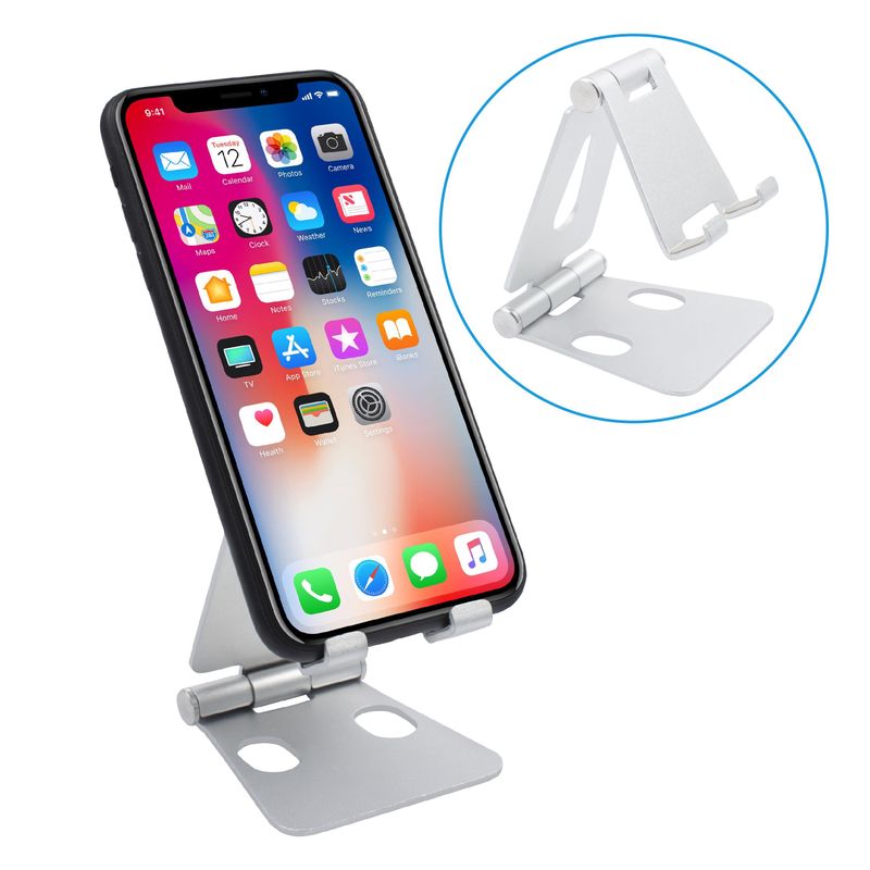 SSKY X38 Desktop Phone Tablet Stand Folding Online Classes Support, Style:  Long Arm Charging Version (White)