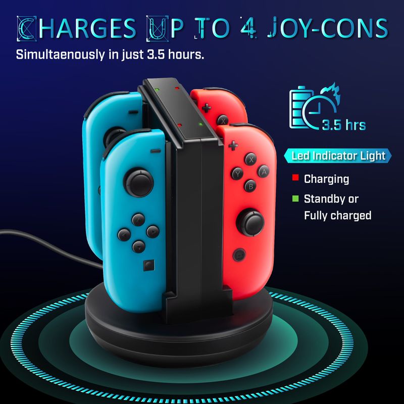 Insten Charging Dock Station For Nintendo Switch and OLED Model Console and  Joycon Controller, with LED Indicator, Extra Two USB 2.0 Ports & USB-C