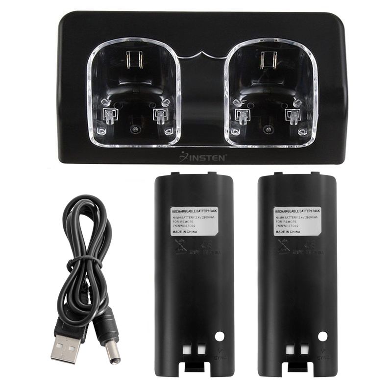 Dual Charging Station w/ 2 Rechargeable Batteries & LED Light compatib -  Insten